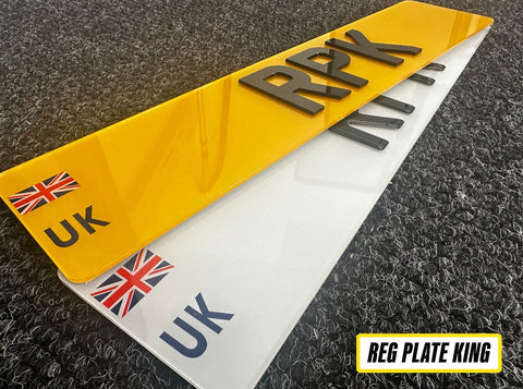 4D UK Number Plate with Union Jack Flag/Valid to Drive in Europe/EU