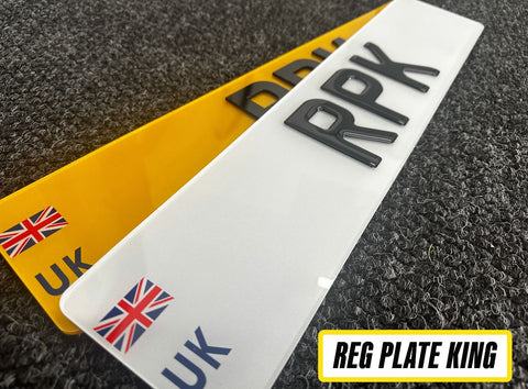 3D UK Number Plate with Union Jack Flag/Valid to Drive in Europe/EU